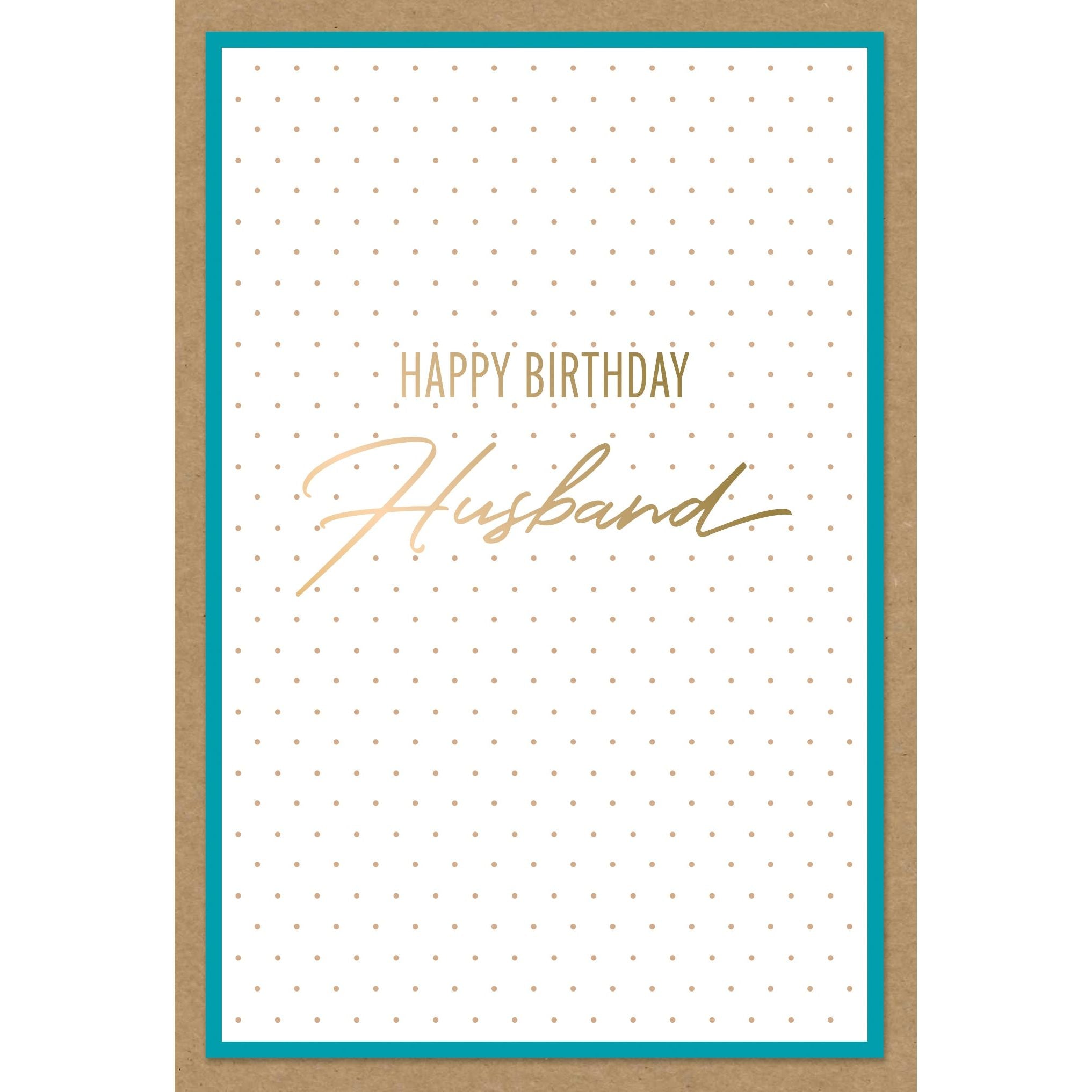 Birthday Husband Card Dots Kraft - Cardmore